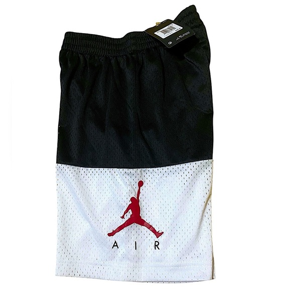 Nike Jordan Black/White Mesh Athletic Basketball Shorts Boys Size Medium NWT Y2K - Picture 2 of 10